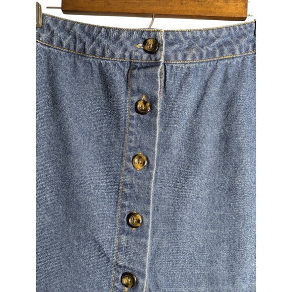 Forever 21 Skirt Women's Size Medium Button Front Denim Mini A-Line 100% Cotton - Picture 2 of 5